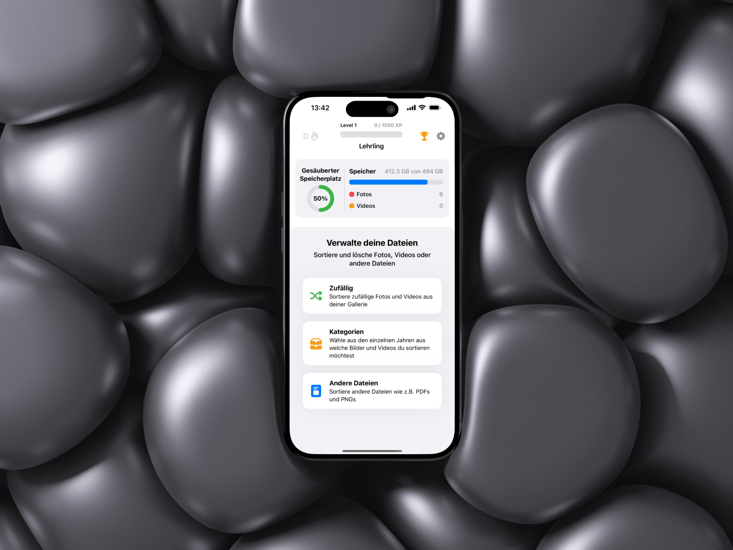 Mockup of App in a set up environment