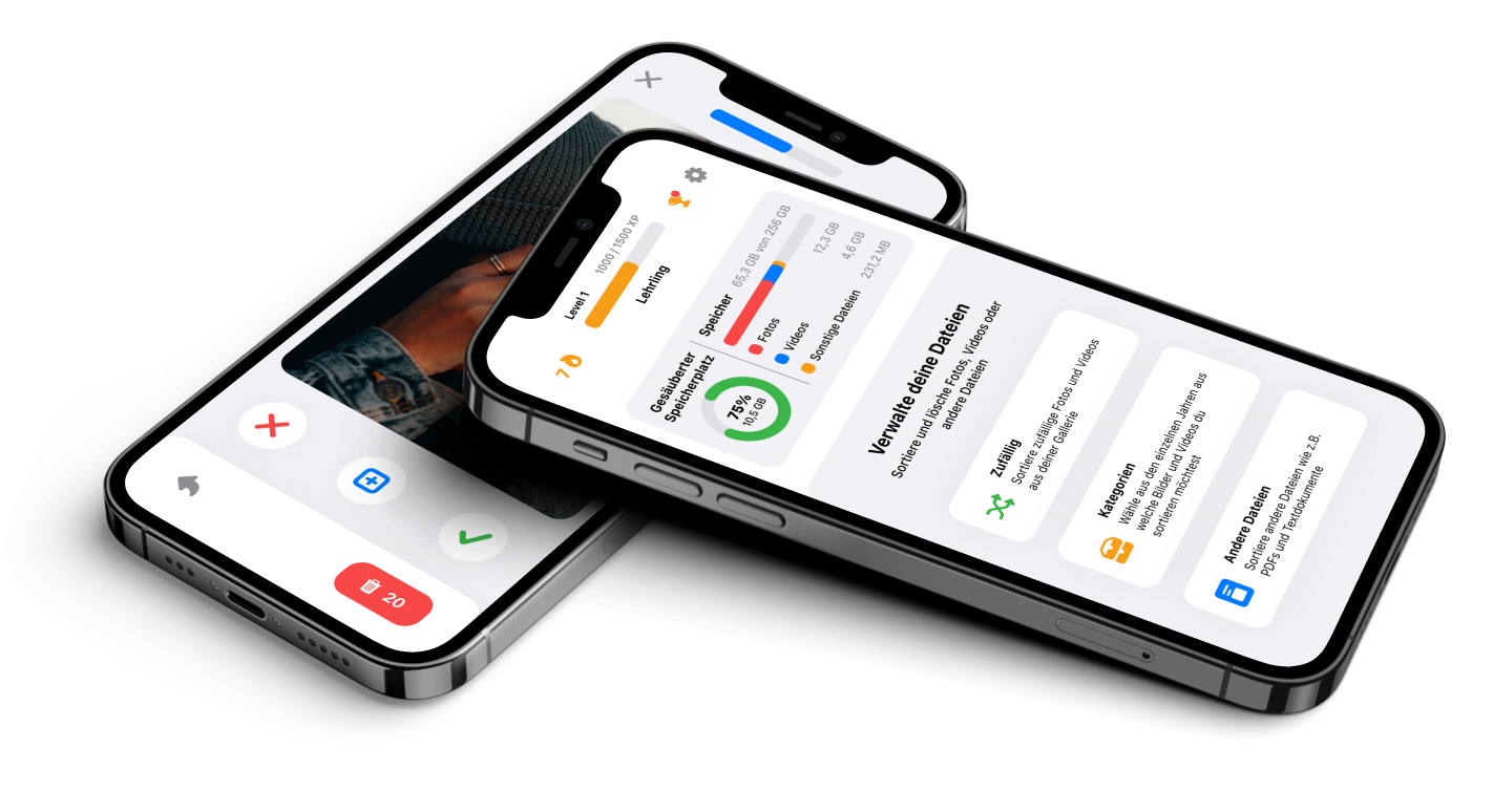 Mockup of the App with 2 devices layered above each other